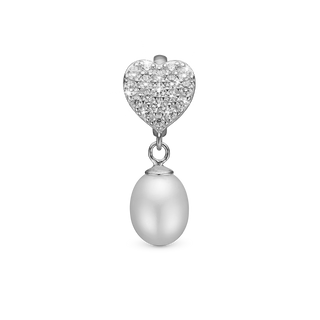 Christina Sparkling Heart - Hænger Charm 4 mm Til Armbånd - Sterling Sølv m. 19 Ferskvandsperler 623-S321