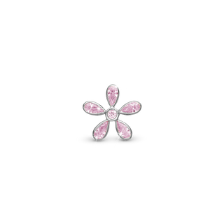 Christina Magical pink Flower - Charm 4 mm Til Armbånd - sølv m. 6 Cubic Zirkonia 623-S334