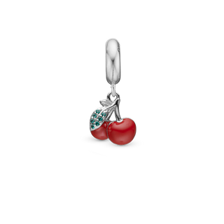 Christina Happy Cherries - Hænger Charm 4 mm Til Armbånd - Sterling Sølv m. 7 Cubic Zirkonia 623-S339