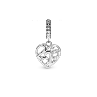 Christina Year 2025 - Hænger Charm 4 mm Til Armbånd - Blankpoleret Sterling Sølv m. 9 Cubic Zirkonia 623-S350