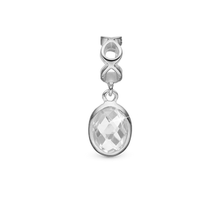 Christina Moving Crystal - Hænger Charm 4 mm Til Armbånd - Sterling Sølv m. 1 Krystalkvarts 623-S48