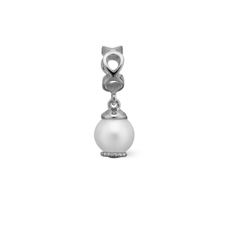 Christina Moving Pearl - Hænger Charm 4 mm Til Armbånd - Blankpoleret Sterling Sølv m. 1 Ferskvandsperle 623-S95