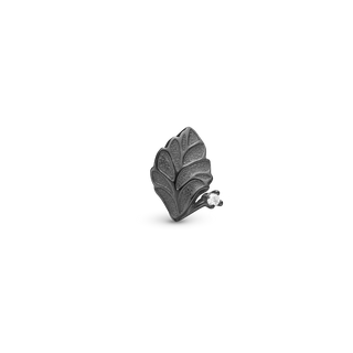 Christina Spring Leaf Charm 6 mm til Classic Læderarmbånd - Mat Rutheniumbelagt m. 1 Cubic Zirkonia 630-B125