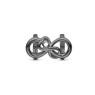 Christina Mother & Child Love Charm 6 mm til Classic Læderarmbånd - Blankpoleret Rutheniumbelagt m. 1 Topas 630-B166