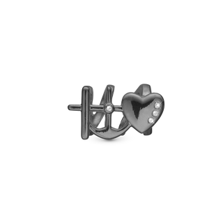 Christina Faith Hope & Love Charm 6 mm til Classic Læderarmbånd - Blankpoleret Rutheniumbelagt m. 4 Topas 630-B174