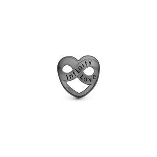 Christina Infinity Love Charm 6 mm til Classic Læderarmbånd - Blankpoleret Rutheniumbelagt 630-B252