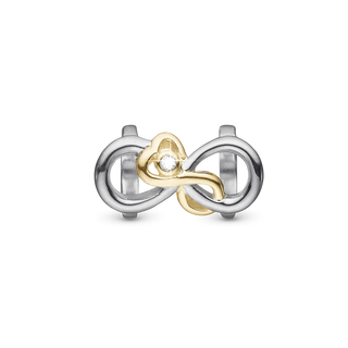 Christina Mother & Child Love Charm 6 mm til Classic Læderarmbånd - Blankpoleret Bicolor m. 1 Topas 630-BB166