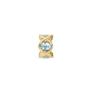 Christina Sky Topaz Heaven Charm 6 mm til Classic Læderarmbånd - Blankpoleret Forgyldt Sterling Sølv m. 4 Turkis Sky Topas 630-G06Sky