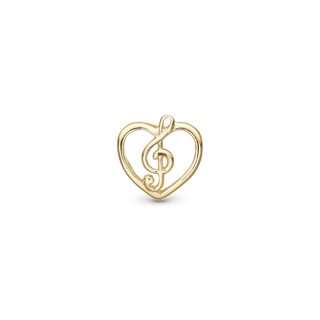 Christina Music Love Charm 6 mm til Classic Læderarmbånd - Blankpoleret Forgyldt Sterling Sølv 630-G165