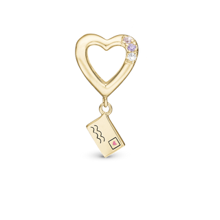 Christina A Love Letter Charm 6 mm til Classic Læderarmbånd - Forgyldt Sterling Sølv m. 3 Hvide Cubic Zirkonia 630-G262