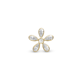 Christina Magic Flower white Charm 6 mm til Classic Læderarmbånd - Forgyldt Sterling Sølv m. 6 Hvide Cubic Zirkonia 630-G270