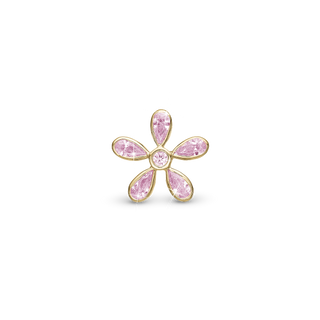 Christina Magic Flower pink Charm 6 mm til Classic Læderarmbånd - Forgyldt Sterling Sølv m. 6 Pinke Cubic Zirkonia 630-G271