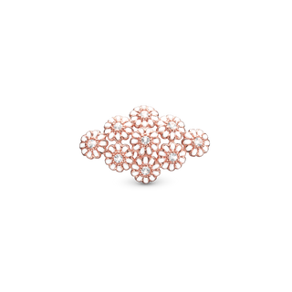 Christina Marguerits Field Charm 6 mm til Classic Læderarmbånd - Blankpoleret Rosaforgyldt m. 9 Hvide Topas 630-R114