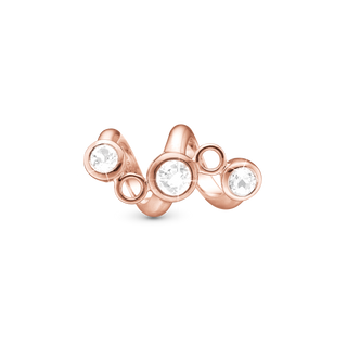 Christina Twist Charm 6 mm til Classic Læderarmbånd - Blankpoleret Rosaforgyldt m. 3 Hvide Cubic Zirkonia 630-R137