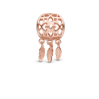 Christina Dream catcher Charm 6 mm til Classic Læderarmbånd - Mat Rosaforgyldt m. 1 Topas 630-R177