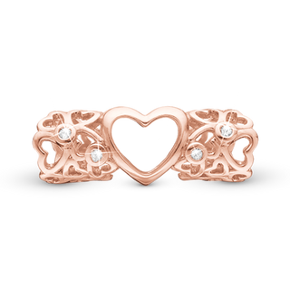 Christina Forever and Ever Charm 6 mm til Classic Læderarmbånd - Blankpoleret Rosaforgyldt m. 4 Hvide Topas 630-R78