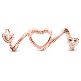 Christina Soulmate Charm 6 mm til Classic Læderarmbånd - Blankpoleret Rosaforgyldt m. 2 Hvide Topas 630-R80