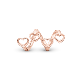 Christina Family Hearts Charm 6 mm til Classic Læderarmbånd - Blankpoleret Rosaforgyldt 630-R91