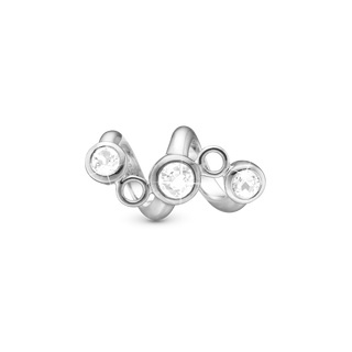 Christina Twist Charm 6 mm til Classic Læderarmbånd - Blankpoleret Sterling Sølv m. 3 Hvide Cubic Zirkonia 630-S137