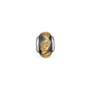 Christina Golden Black Globe Charm 6 mm til Classic Læderarmbånd - Sterling Sølv m. 1 Glas 630-S156