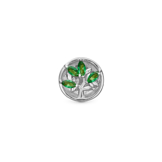 Christina Green Life Charm 6 mm til Classic Læderarmbånd - Sterling Sølv m. 4 Grønne Cubic Zirkonia 630-S257