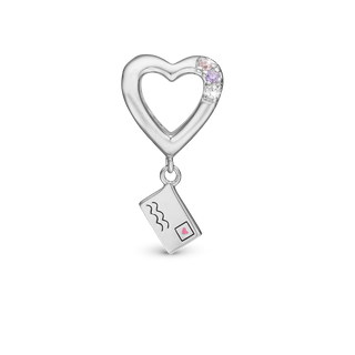 Christina A Love Letter Charm 6 mm til Classic Læderarmbånd - Sterling Sølv m. 3 Hvide Cubic Zirkonia 630-S262