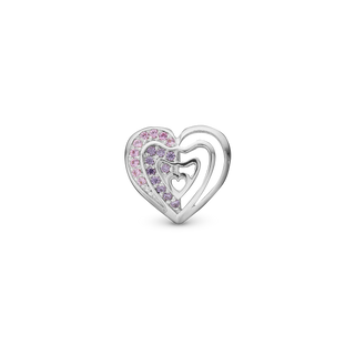 Christina Rainbow Kiss Charm 6 mm til Classic Læderarmbånd - Sterling Sølv m. 17 Lilla Cubic Zirkonia 630-S267