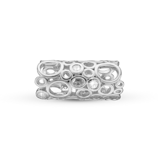Christina Champagne Love Charm 6 mm til Classic Læderarmbånd - Blankpoleret Sterling Sølv m. 3 Hvide Topas 630-S81