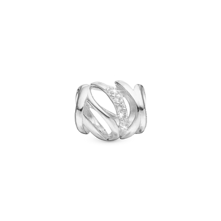 Christina Real Harmony Charm 6 mm til Classic Læderarmbånd - Blankpoleret Sterling Sølv m. 5 Hvide Topas 630-S89
