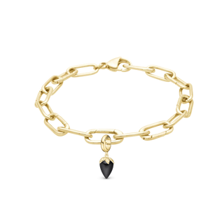 Christina Live sampak FG Small Link Armbånd med Black Chalcedony 625-livesam3-S-GP/20