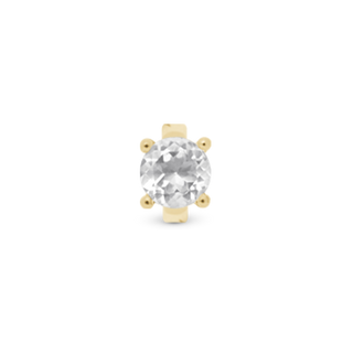 Christina Crystal Quartz Round Charm 6 mm til Classic Læderarmbånd - Forgyldt Sterling Sølv m. 1 Krystalkvarts 650-G08Crystal