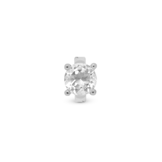 Christina Crystal Quartz Round Charm 6 mm til Classic Læderarmbånd - Sterling Sølv m. 1 Krystalkvarts 650-S08Crystal
