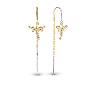 Christina Dragonfly Hænge Øreringe - Forgyldt Sterling Sølv 670-G61