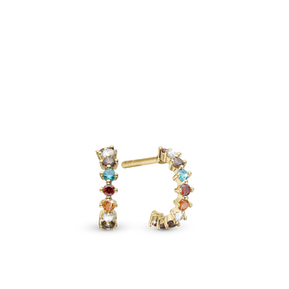 Christina Rainbow creole Hoops - Forgyldt Sterling Sølv m. 16 Multi color Cubic Zirkonia 670-G74