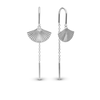 Christina Fan Hænge Øreringe - Blankpoleret Sterling Sølv 670-S104