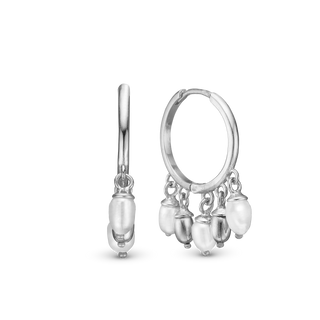 Christina Magic Pearls Hoops - Sterling Sølv m. 6 Hvide Ferskvandsperler 670-S68