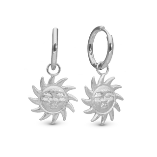 Christina Glowing Sun Hoops - Blankpoleret/Mat Sterling Sølv 670-S86