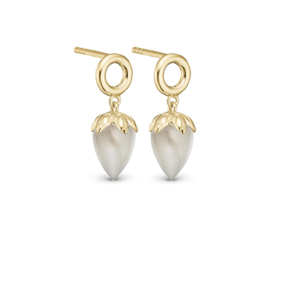 Christina Grey Moonstone Ørestikker - Blankpoleret Forgyldt Sterling Sølv m. 1 Månesten 671-G104-grey