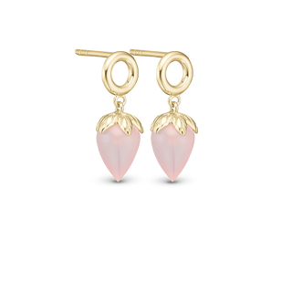 Christina Pink Chalcedony Ørestikker - Blankpoleret Forgyldt Sterling Sølv m. 1 Kalcedon 671-G104-pink