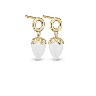 Christina White Chalcedony Ørestikker - Blankpoleret Forgyldt Sterling Sølv m. 1 Kalcedon 671-G104-white