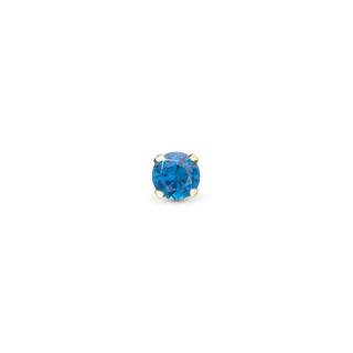 Christina Evening Blue Enkelt Ørestik / Single Stud - Blankpoleret Forgyldt Sterling Sølv m. 1 Cubic Zirkonia 676-G03