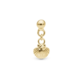 Christina Dangling Clam shell Enkelt Ørestik / Single Stud - Blankpoleret Forgyldt Sterling Sølv 676-G10