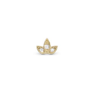 Christina Flower Enkelt Ørestik / Single Stud - Forgyldt Sterling Sølv m. 3 Hvide Cubic Zirkonia 676-G12