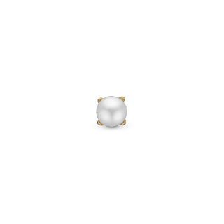 Christina Pearl Enkelt Ørestik / Single Stud - Blankpoleret Forgyldt Sterling Sølv m. 1 Ferskvandsperle 676-G19