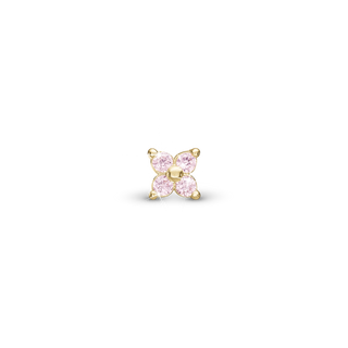 Christina Magic pink Enkelt Ørestik / Single Stud - Forgyldt Sterling Sølv m. 4 Pinke Cubic Zirkonia 676-G21