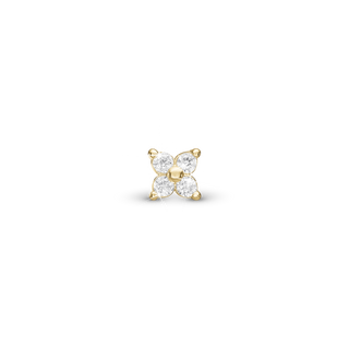 Christina Magic white Enkelt Ørestik / Single Stud - Forgyldt Sterling Sølv m. 4 Hvide Cubic Zirkonia 676-G36