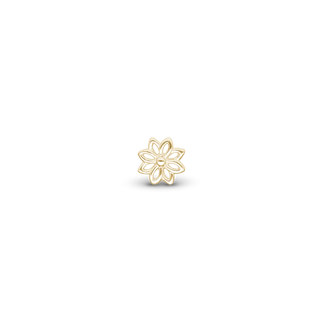 Christina Simple Flower Enkelt Ørestik / Single Stud - Blankpoleret Forgyldt Sterling Sølv 676-G25