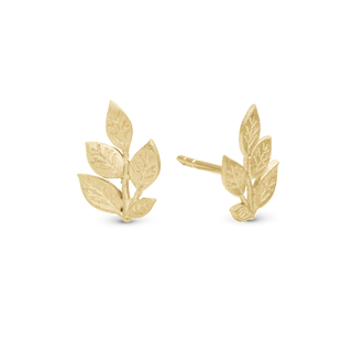 Christina Leaf Beauty Ørestikker - Blankpoleret Forgyldt Sterling Sølv 671-G138