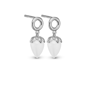 Christina White Chalcedony Ørestikker - Blankpoleret Sterling Sølv m. 1 Kalcedon 671-S104-white