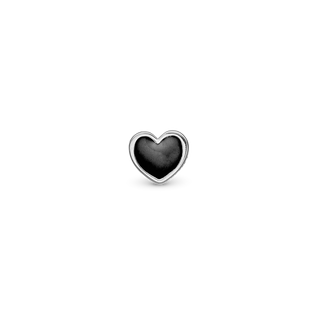 Christina Black Heart Enkelt Ørestik / Single Stud - Sterling Sølv 676-S02